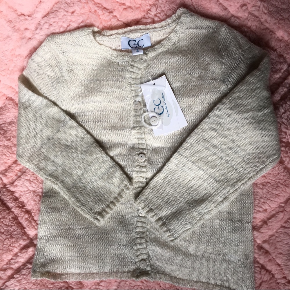 🆕🎀 C de C Long Sleeve wool Blend Button Down Cardigan Sweater Lightweight